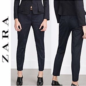 Zara Navy Pinstripe Pants